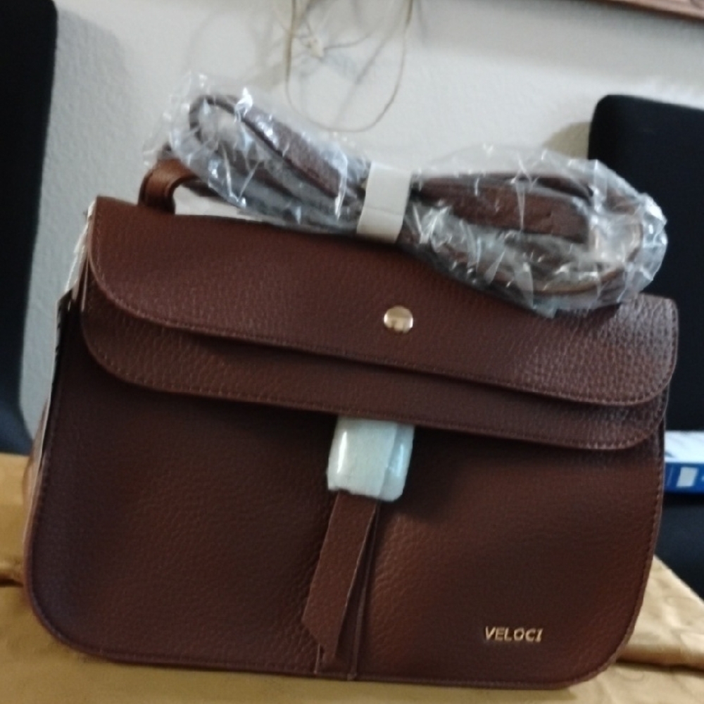 Brown Leather Women's Cross Body Bag Veloci